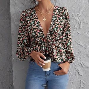 SHEIN shirted crop top